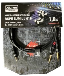 Кабель XLINE RSPE SJMIJJ018 специальный MINI JACK STEREO 3.5mm-2*JACK MONO 6.3mm длина 1.8м