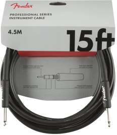 Кабель FENDER 15* INST CABLE BLK длина  4.6м инструментальный черный