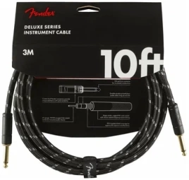 Кабель FENDER DELUXE 10* INST CBL BTWD черный твид длина 3,05м инструментальный