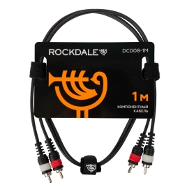 Кабель ROCKDALE DC008-1М разъемы 2RCA Male-2 RCA Male (тюльпаны)