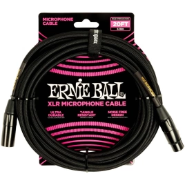 Кабель ERNIE BALL 6392 микрофонный оплетеный XLR-XLR 6м черный