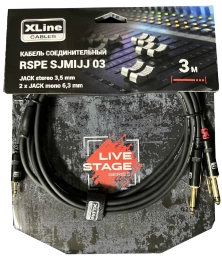 Кабель XLINE RSPE SJMIJJ03 специальный MINI JACK STEREO 3.5mm-2*JACK MONO 6.3mm длина 3м