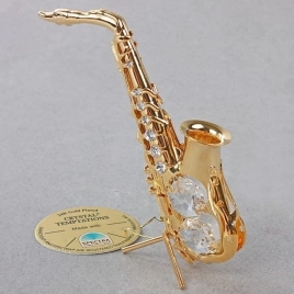 Сувенир саксафон GEWA с кристалами Swarovski (золото)