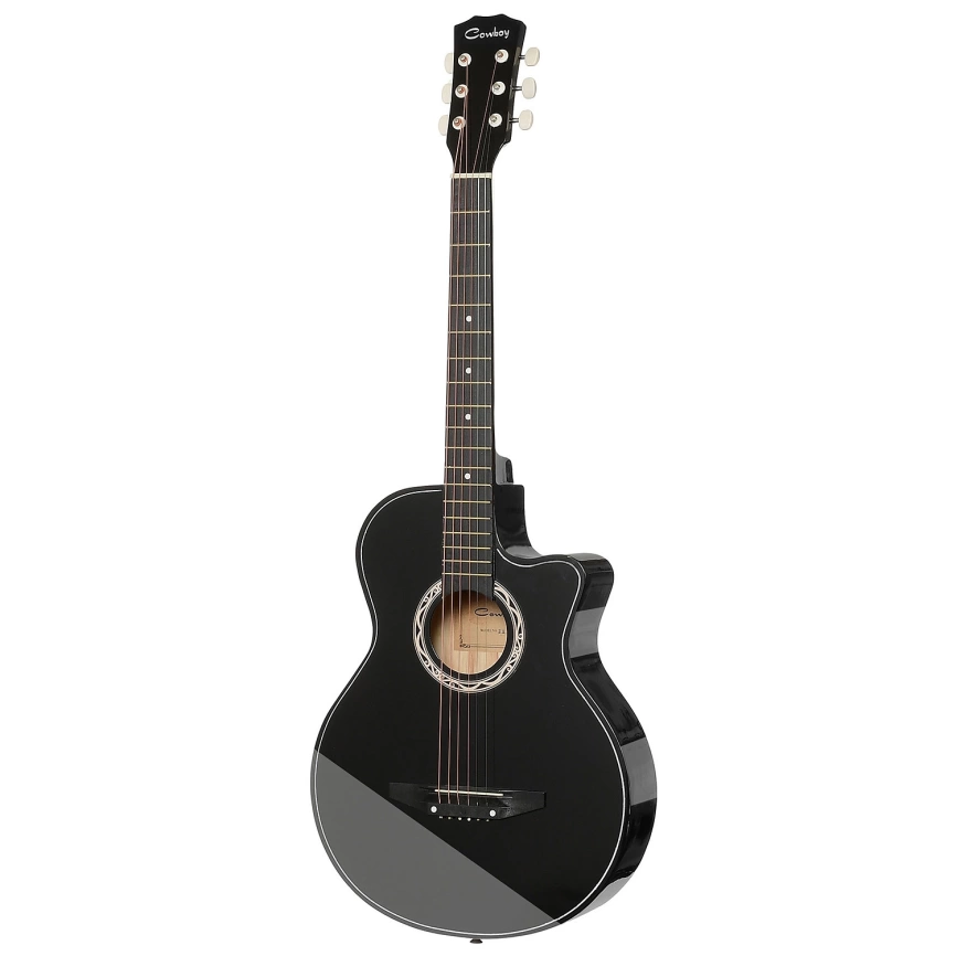 Акустическая гитара COWBOY 3810C BK черный с вырезом фото 1