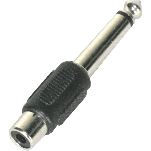 Переходник INVOTONE AD210 RCA мама*6,35мм моно джек папа, корпус металл фото 1