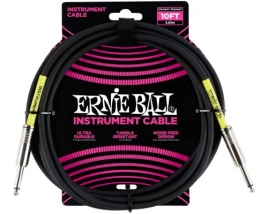 Кабель ERNIE BALL 6048 инструментальный 3,0 м, с прямыми джеками черный
