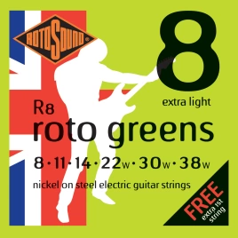 Струны д/эл.ROTOSOUND R8 Strings Nickel Extra Light (8-38)