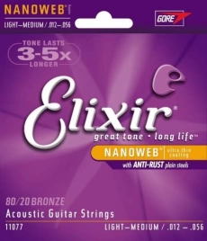 Струны д/ак ELIXIR 11077 (12-56) NANOWEB