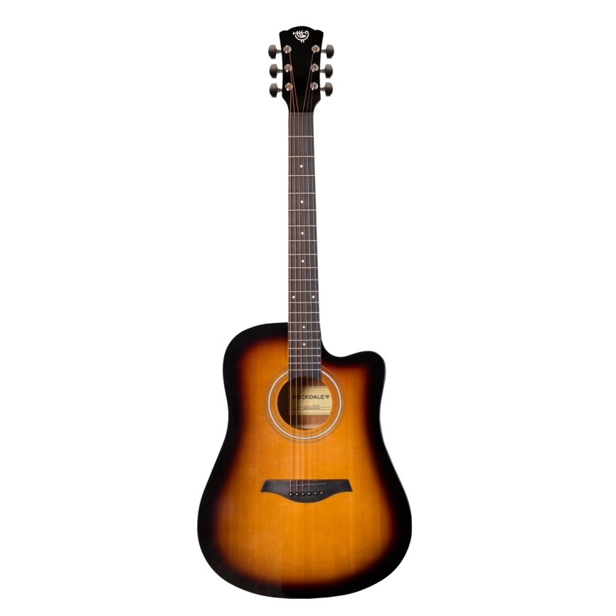 Акустическая гитара ROCKDALE AURORA D5 GLOSS BK черный, глянцевое покрытие фото 1