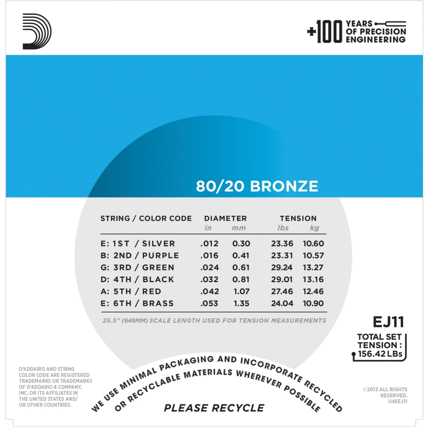 Струны д/ак DADARIO EJ11(012-053) фото 3