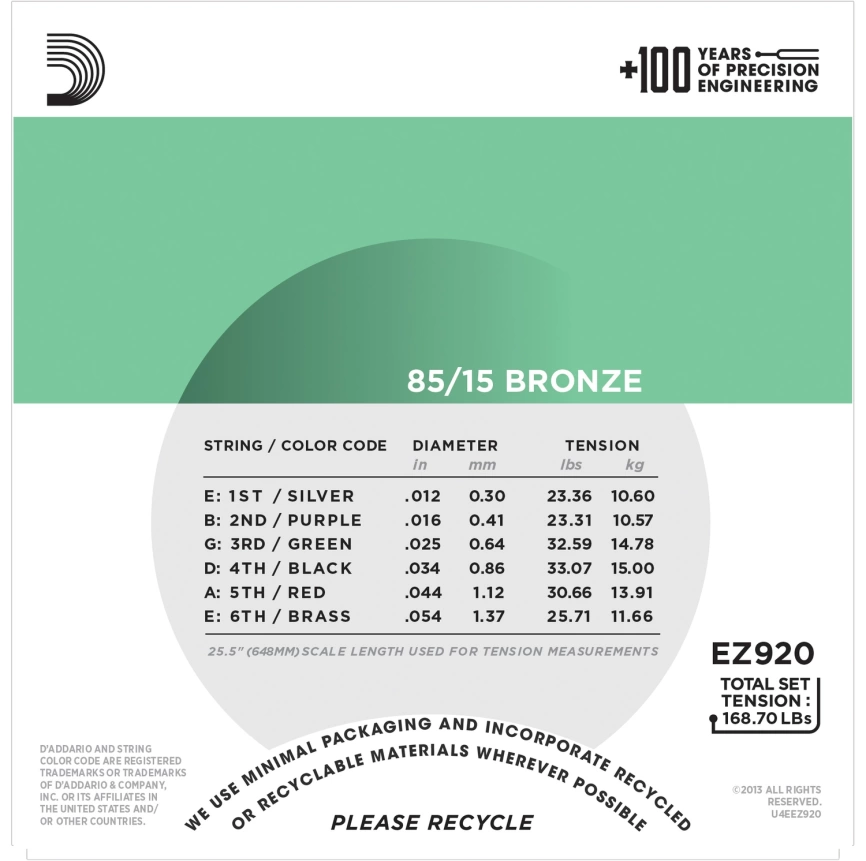 Струны д/ак DADARIO EZ920(12-54) фото 2