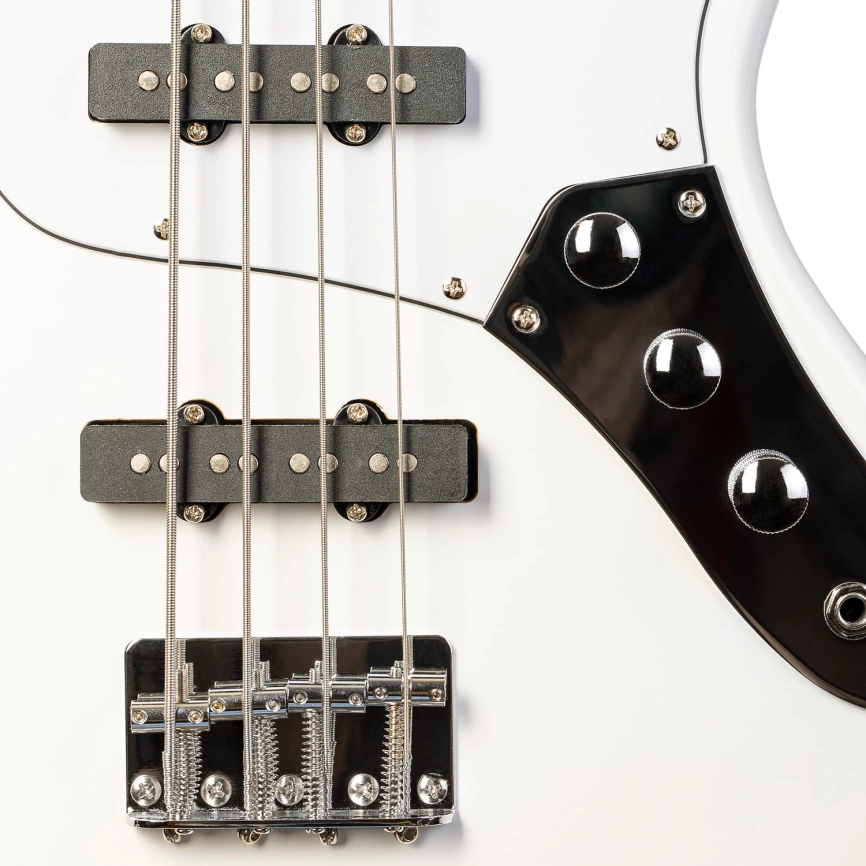 Бас гитара ROCKDALE STARS JB BASS WHITE типа джаз бас белый фото 5