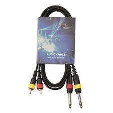 Кабель HardCord AMC-15 аудио 2*Jack mono 6.3mm-2*RCA 1.5m фото 1