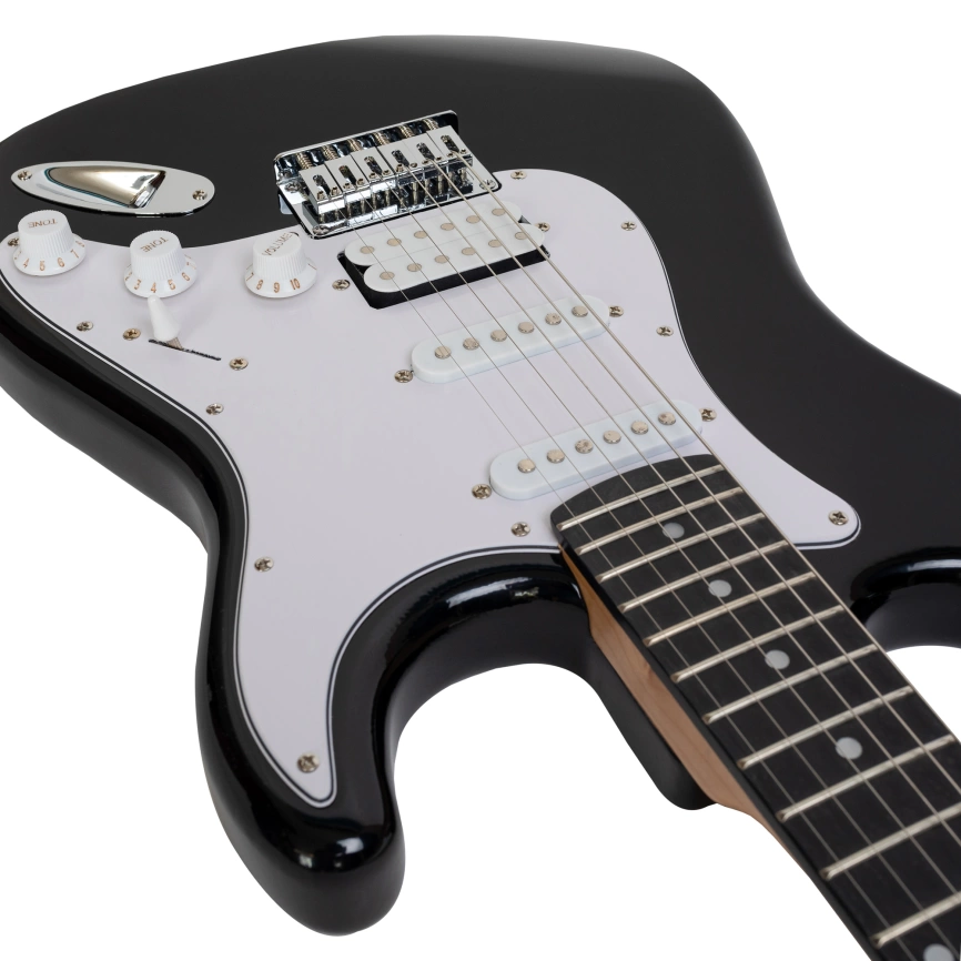 Электрогитара ROCKDALE STARS PLUS HSS MAPLE BK черный фото 7