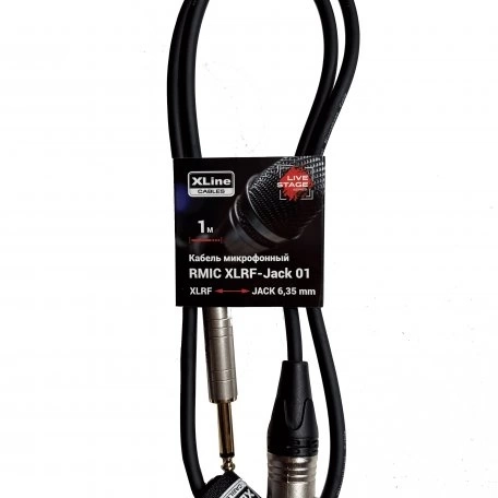 Кабель XLINE RMIC XLRF-JACK 01 микрофонный длина 1м фото 1
