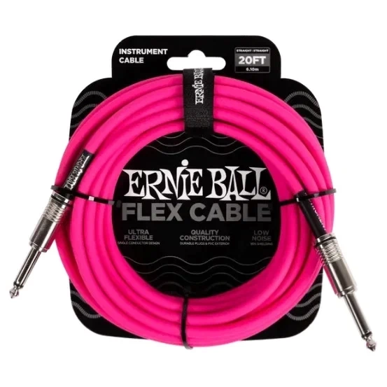 Кабель ERNIE BALL 6418 инструментальный Flex, 6 метров розовый фото 1
