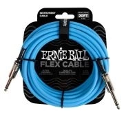 Кабель ERNIE BALL 6417 инструментальный Flex прямой-прямой джеки, 6 метров синий фото 1