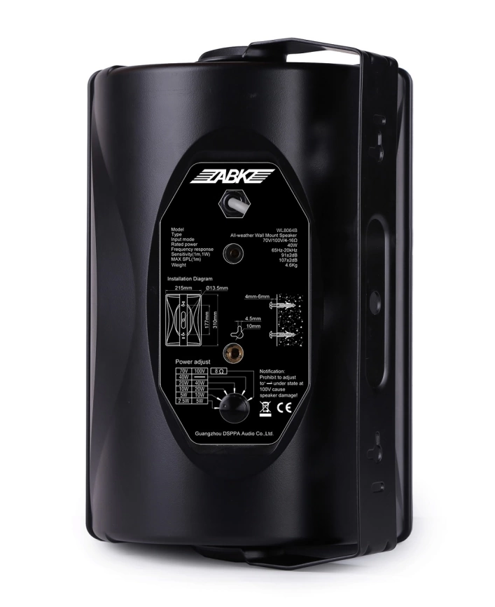 Громкоговоритель ABK WL-8064  40-80В настенный черные фото 2
