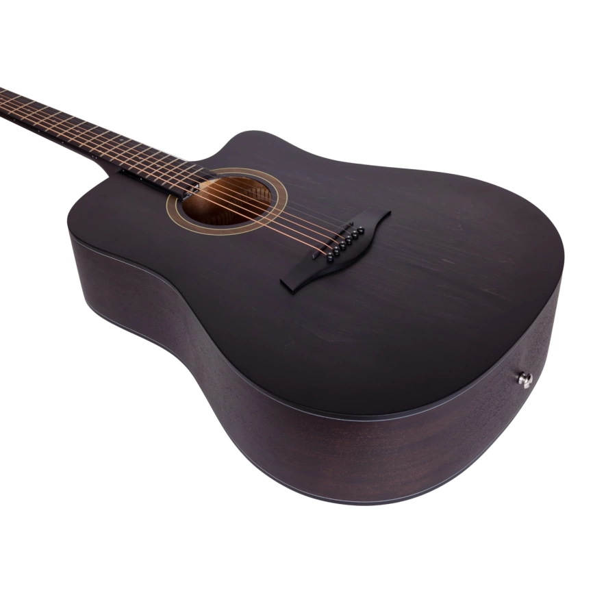 Акустическая гитара ROCKDALE AURORA D5 GLOSS C BK черный, глянцевое покрытие фото 1