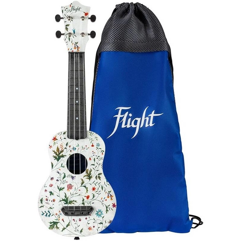 Укулеле-сопрано FLIGHT ULTRA S 40 FLOWER белый с цветочным паттерном фото 1