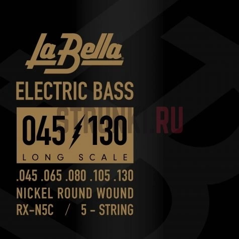 Струны д/бас LA BELLA RX-N5C 45-130 для 5 стр.гит., никелированные фото 1