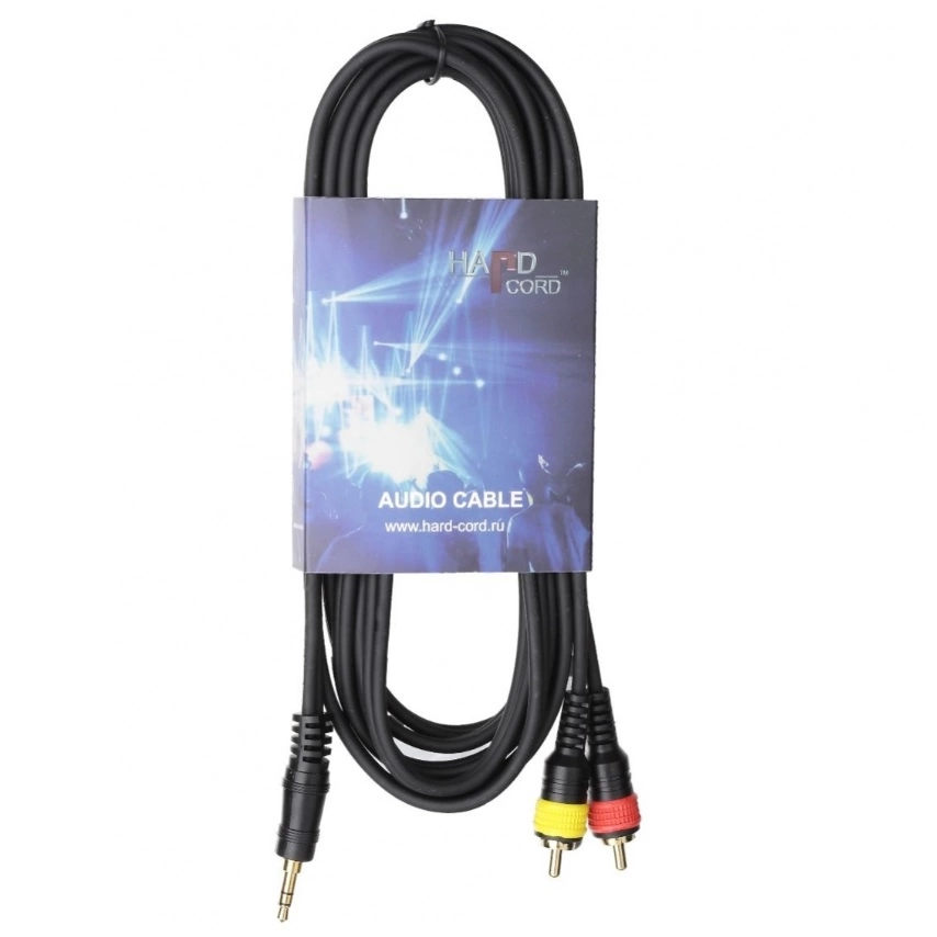 Кабель HardCord ARC-30-Mini Jack 2 RCA 3M stereo фото 1
