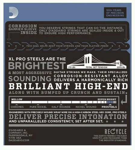 Струны д/эл.DADARIO EPS510 XL PRO STEEL фото 2