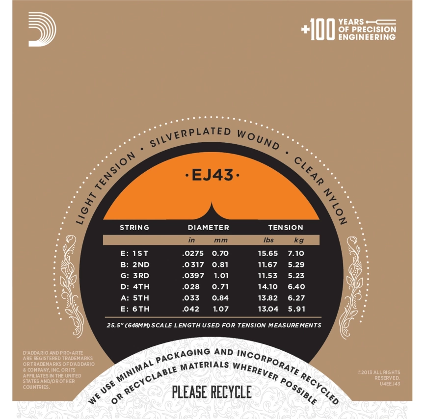 Струны нейлон DADARIO EJ43 фото 3