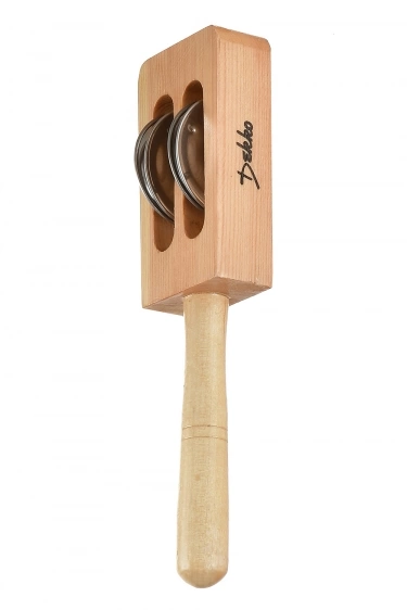 Джингл стик с тарелочками DEKKO G15-2 N на деревянной ручке цвет натуральный фото 1